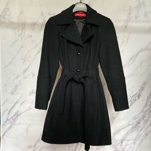 Anne Klein Double Breasted Peacoat - Black, size XSP